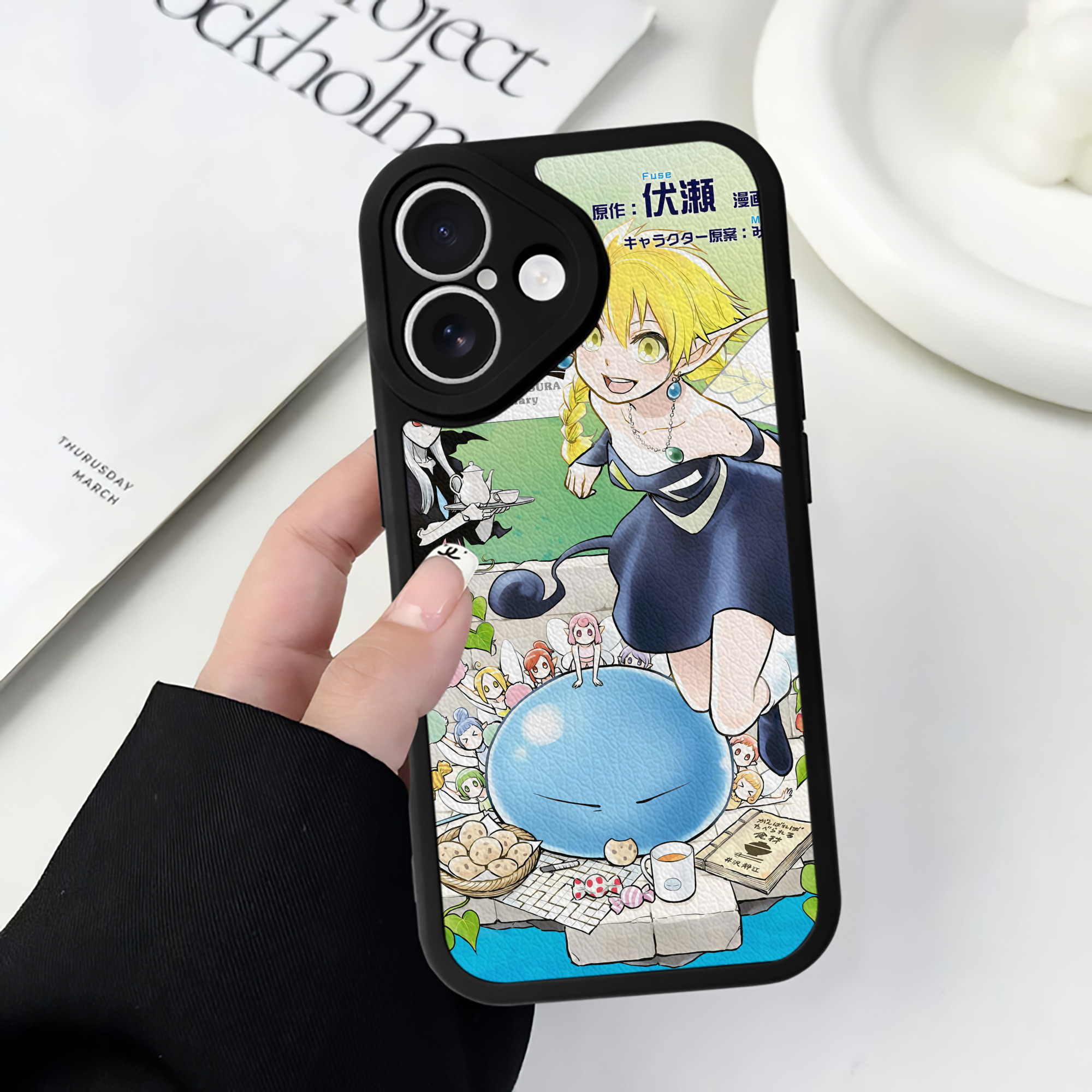 転スラ Regarding Reincarnated to Slime 【iPhone 16シリーズ対応】シリコンスマホケース（レザー調） 材質：シリコン